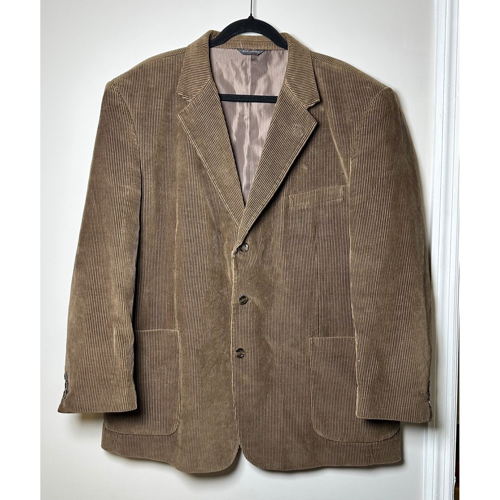 BOLZANO‎ Uomo Collezione Mens 46R Brown Corduroy Blazer Jacket